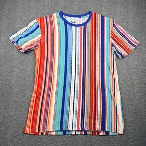 Pac Cares Men's Vertical‎ Stripe Short Sleeve T-Shirt Size M Multicolor Cotton